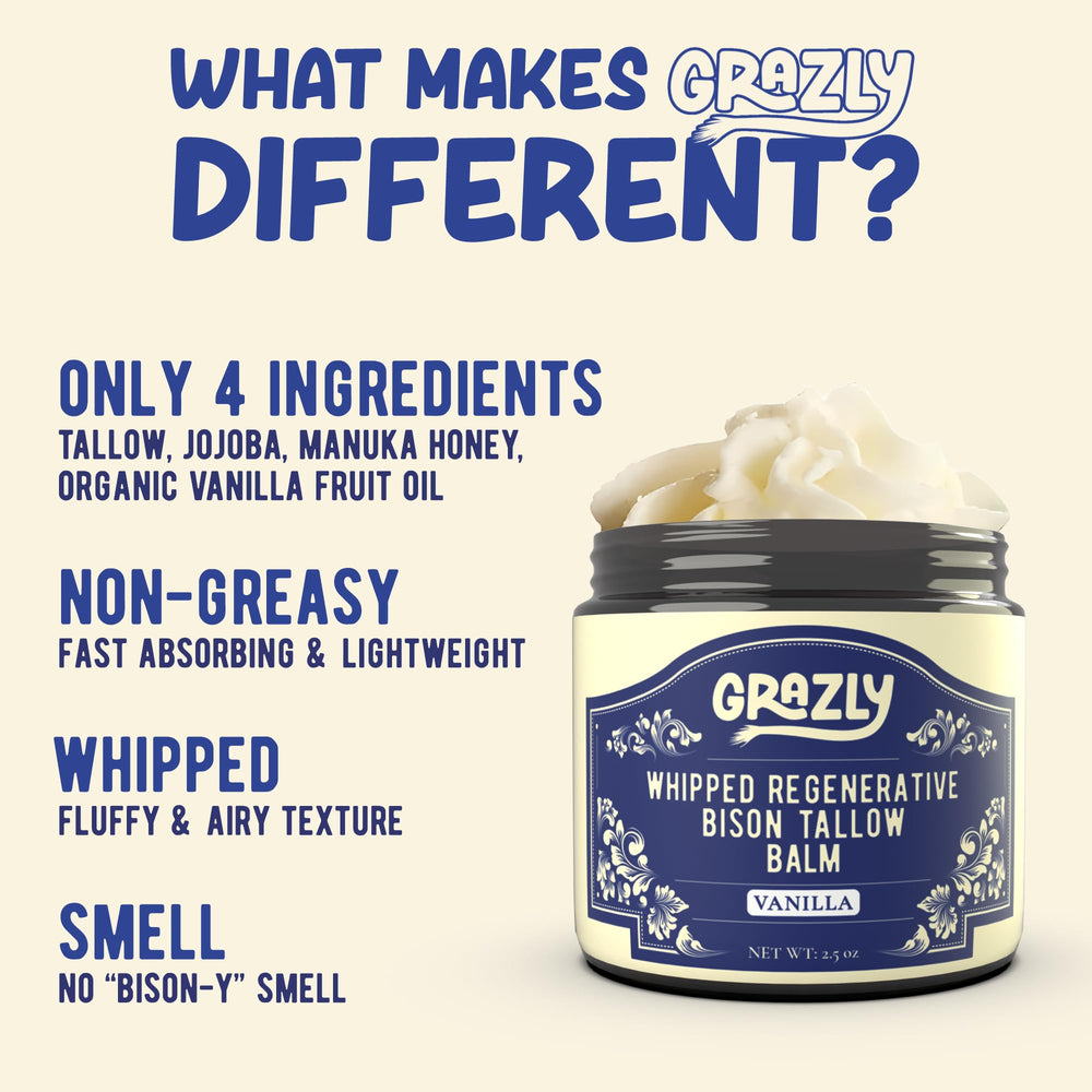 Texture detail of Grazly balm as it glides onto skin with quick absorption