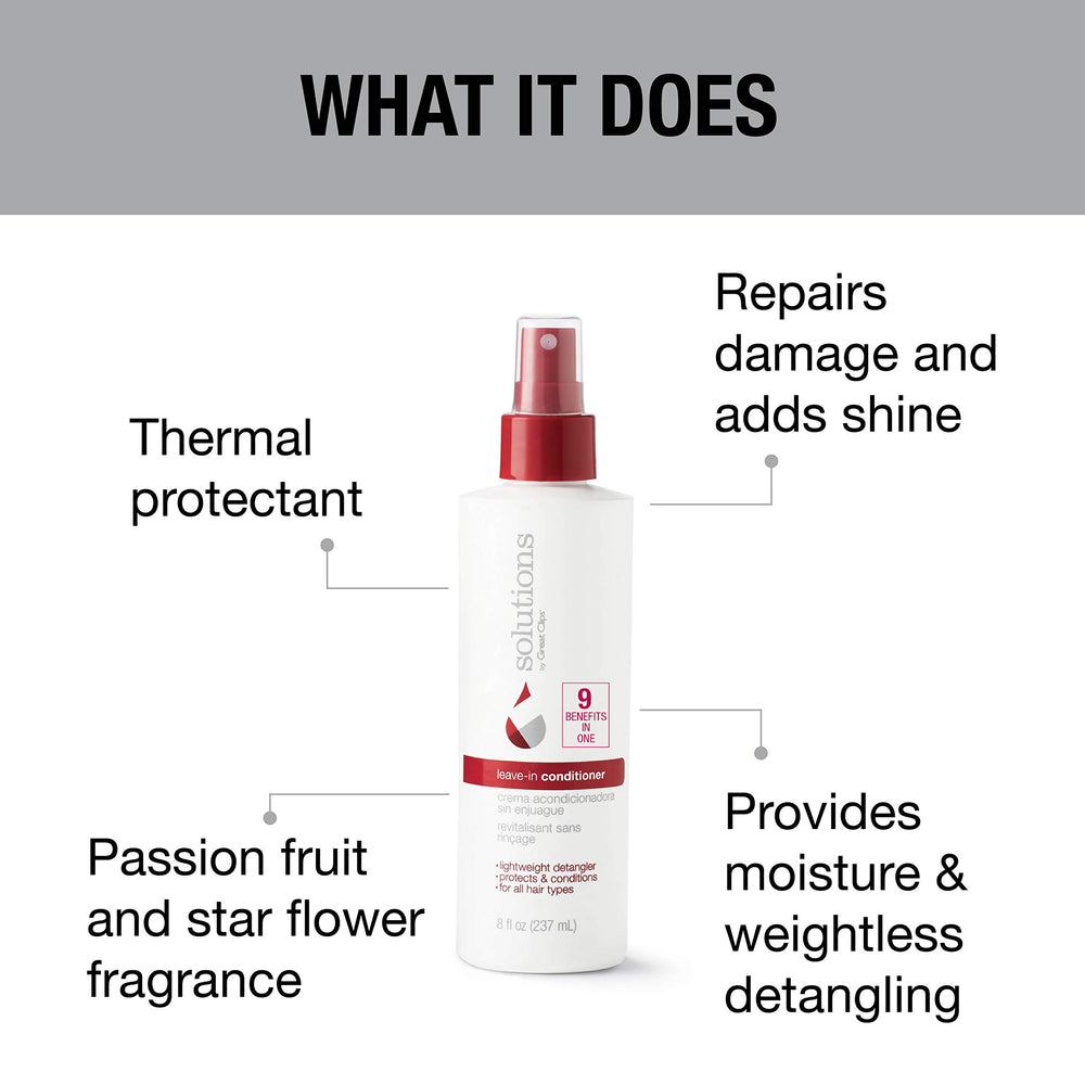 GREAT CLIPS Nourishing Leave-In Conditioner ends focus highlights smoother ends and detangling.