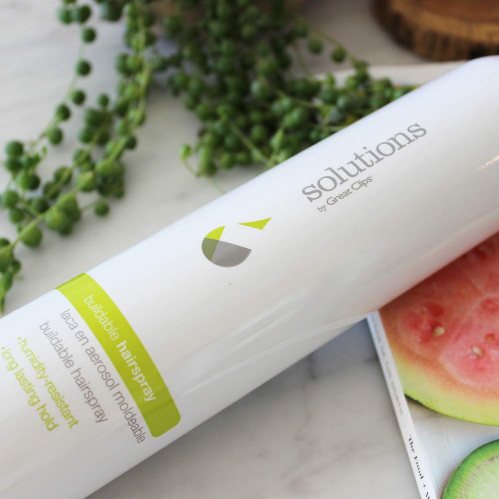 Great Clips Solutions Buildable Hairspray hair with natural shine and gloss
