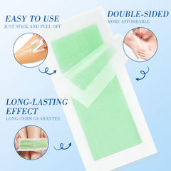 GREBIKE large wax strips on leg close-up for smooth skin
