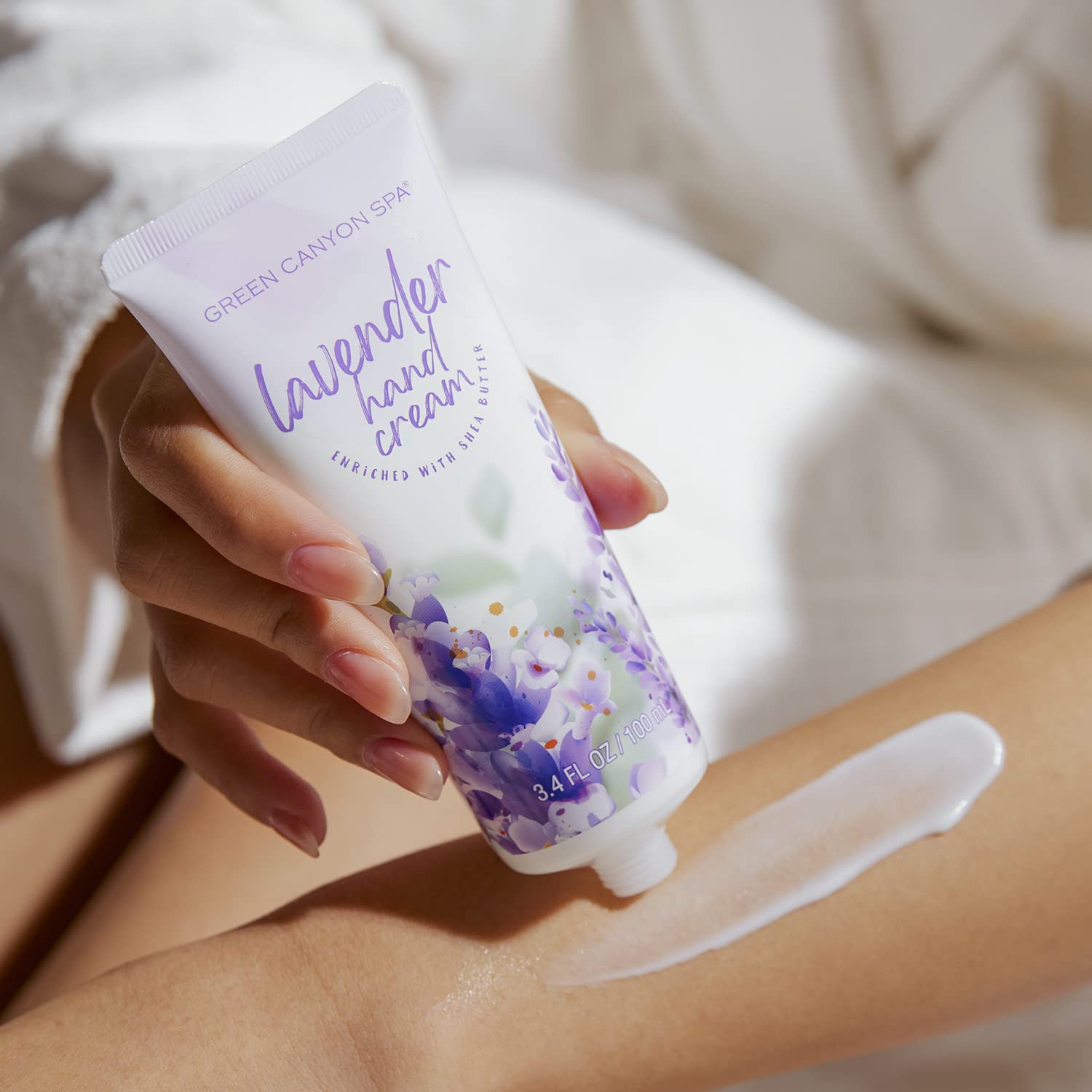 Green Canyon Spa lavender body mist promotes a gentle fragrance boost during the day