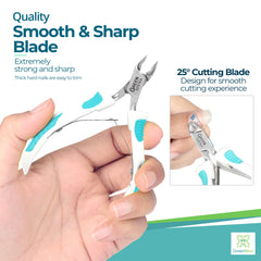 Green Estetica surgical-grade stainless steel cuticle trimmer ready for sterilization and salon use
