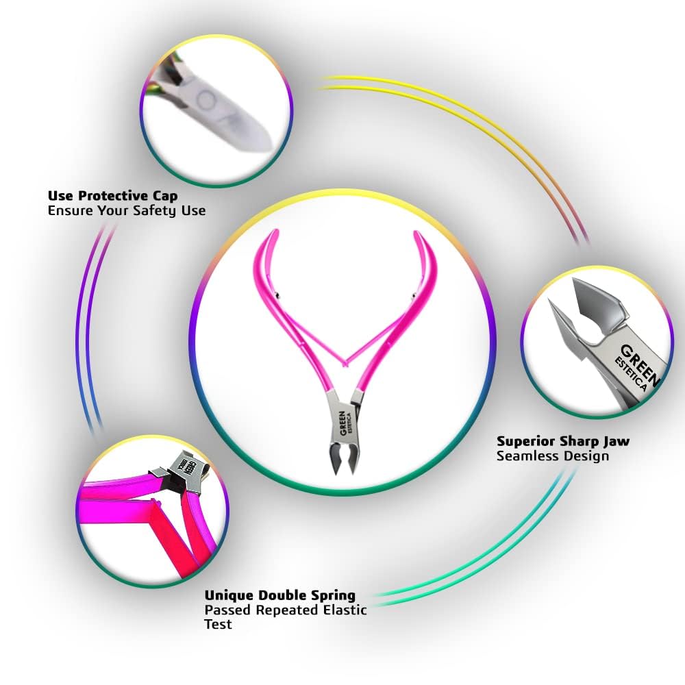GREEN ESTETICA professional cuticle nippers ergonomic design for spa-grade accuracy