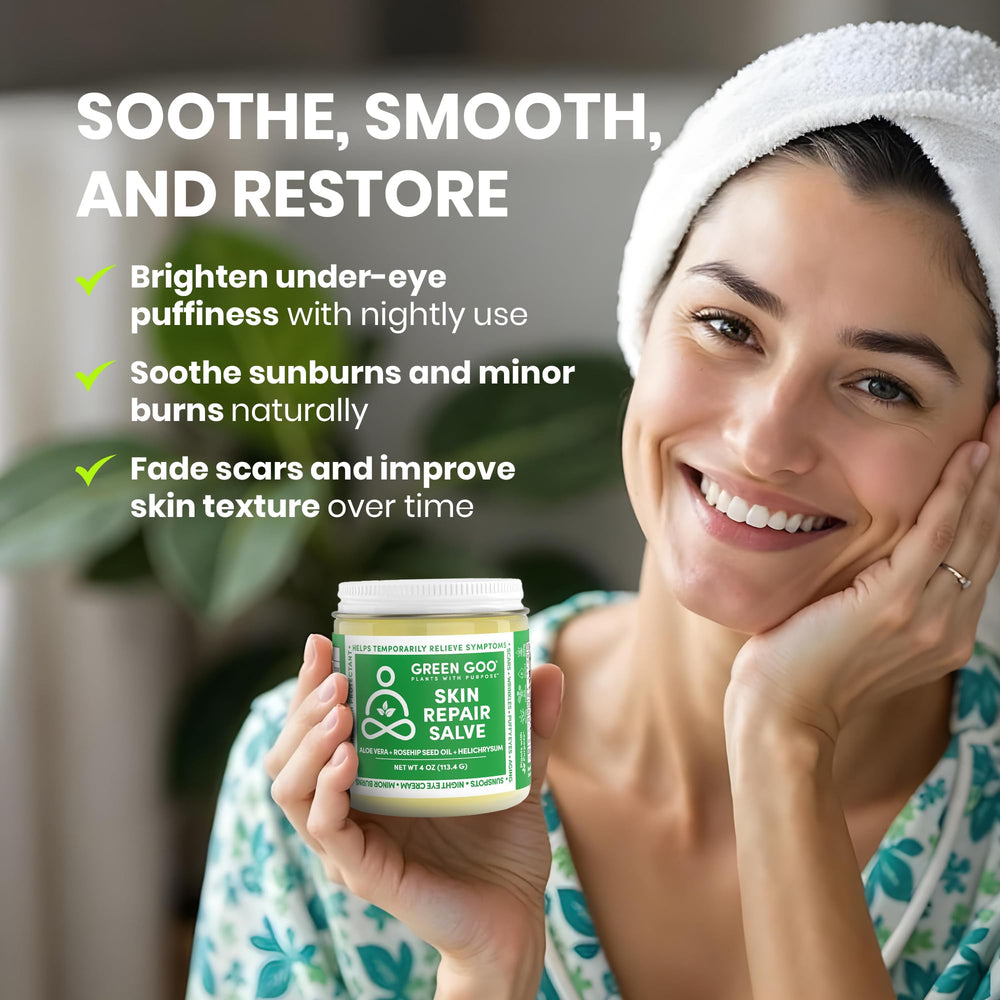 Green Goo Skin Repair Salve after-sun relief option for minor sun damage and redness