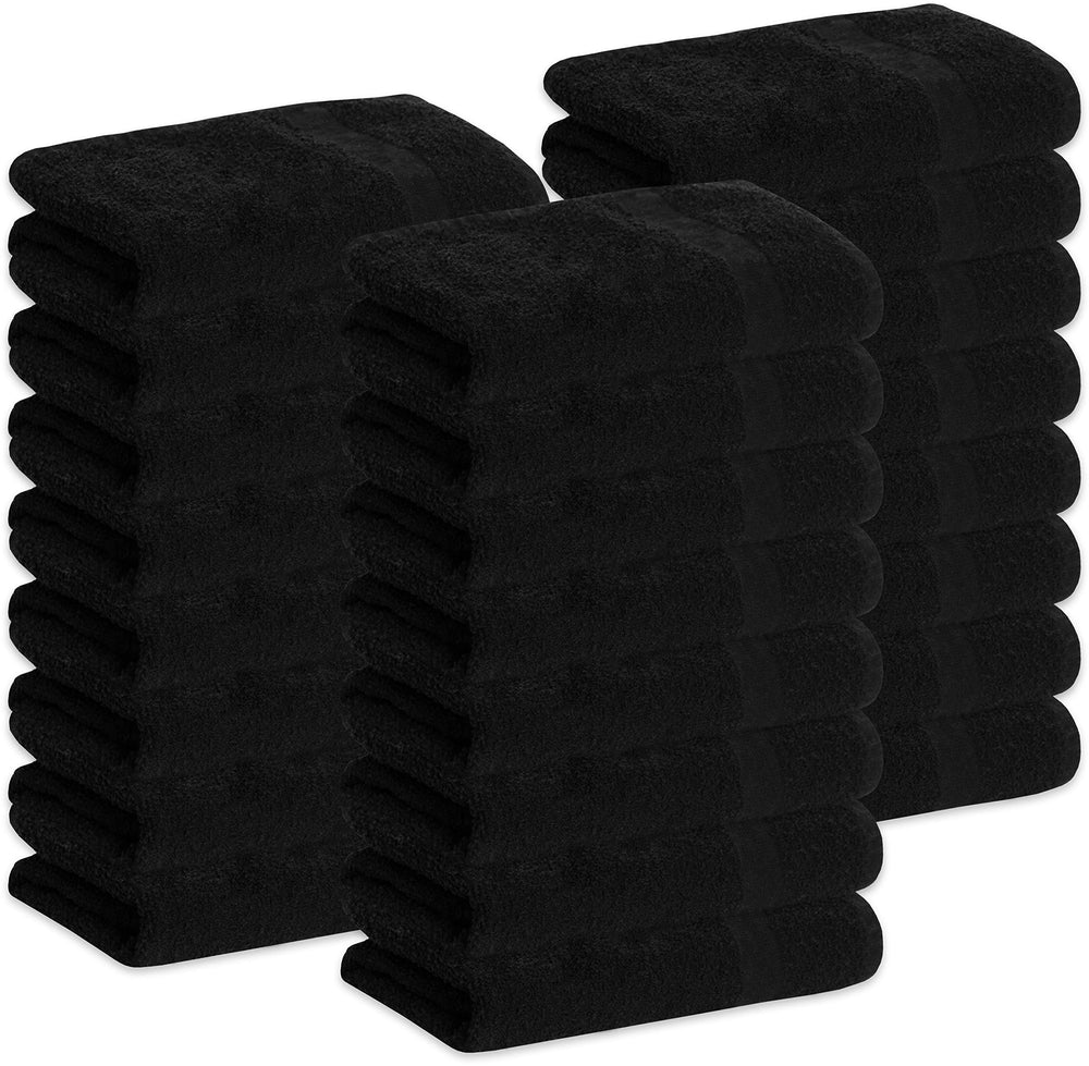 GREEN LIFESTYLE black microfiber bleach-safe towel for hair drying.