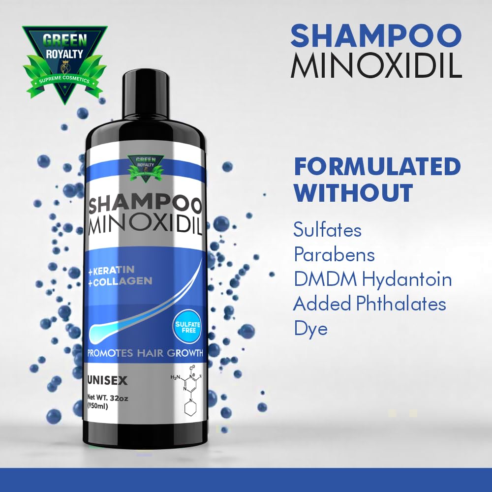 green royalty minoxidil shampoo foam lather for gentle wash