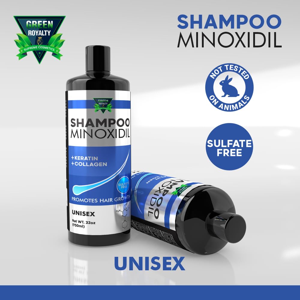 green royalty minoxidil shampoo GMP lab tested badge