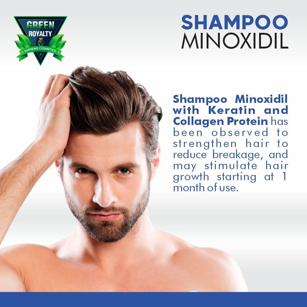 green royalty minoxidil shampoo keratin collagen feature close-up