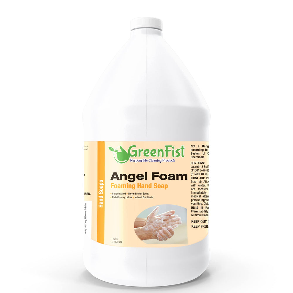 GreenFist Foaming Hand Soap Refills lemon bottle promotes quick cleansing with rich lather.