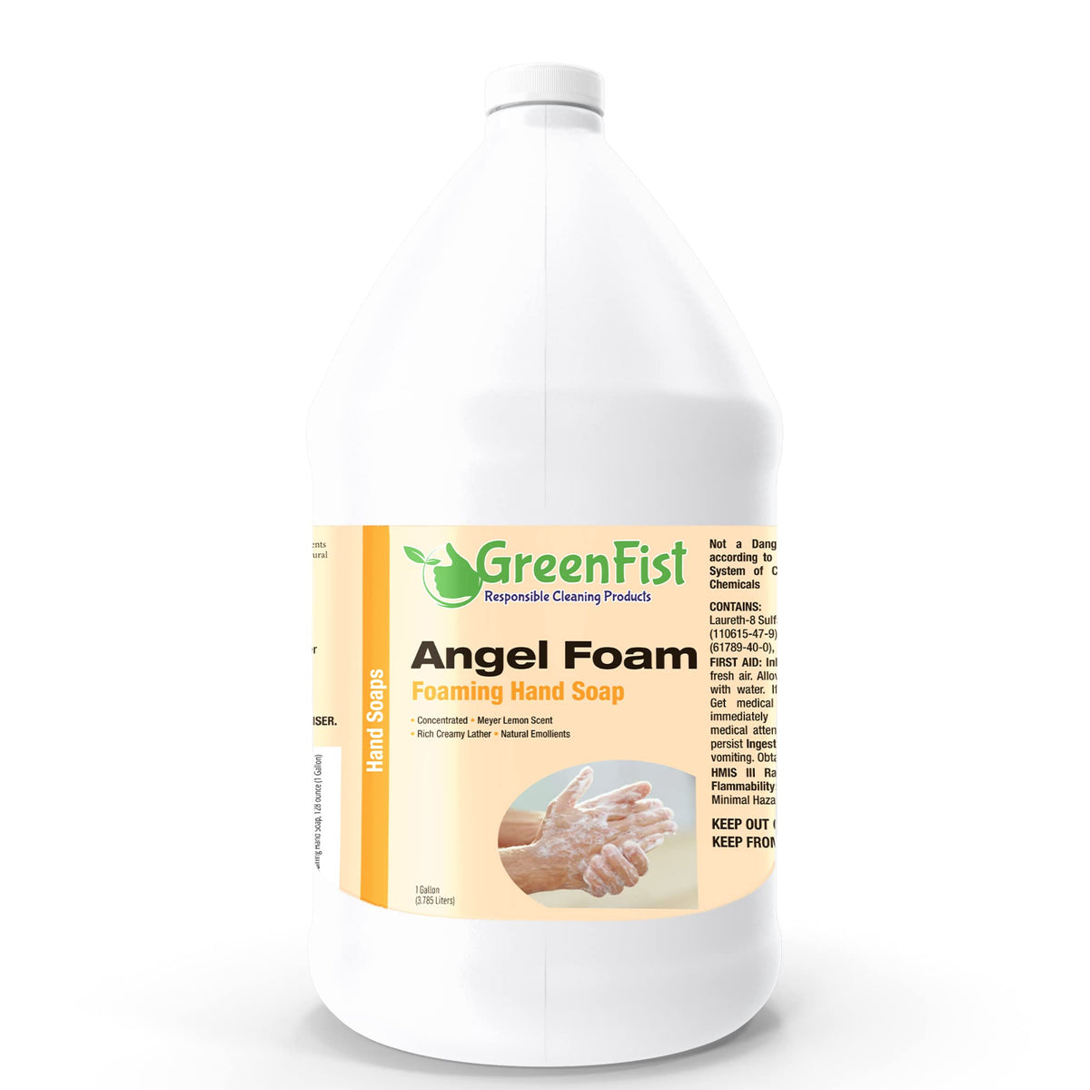 GreenFist Foaming Hand Soap Refills lemon bottle promotes quick cleansing with rich lather.