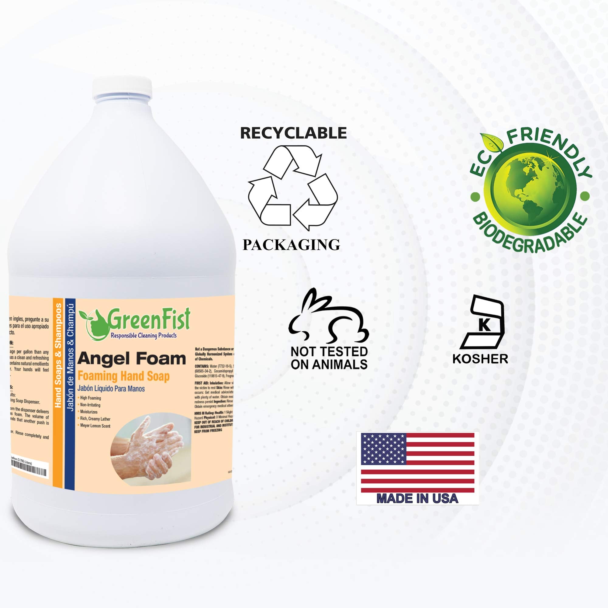 GreenFist Skin-friendly moisturizing foam improves comfort during washes.