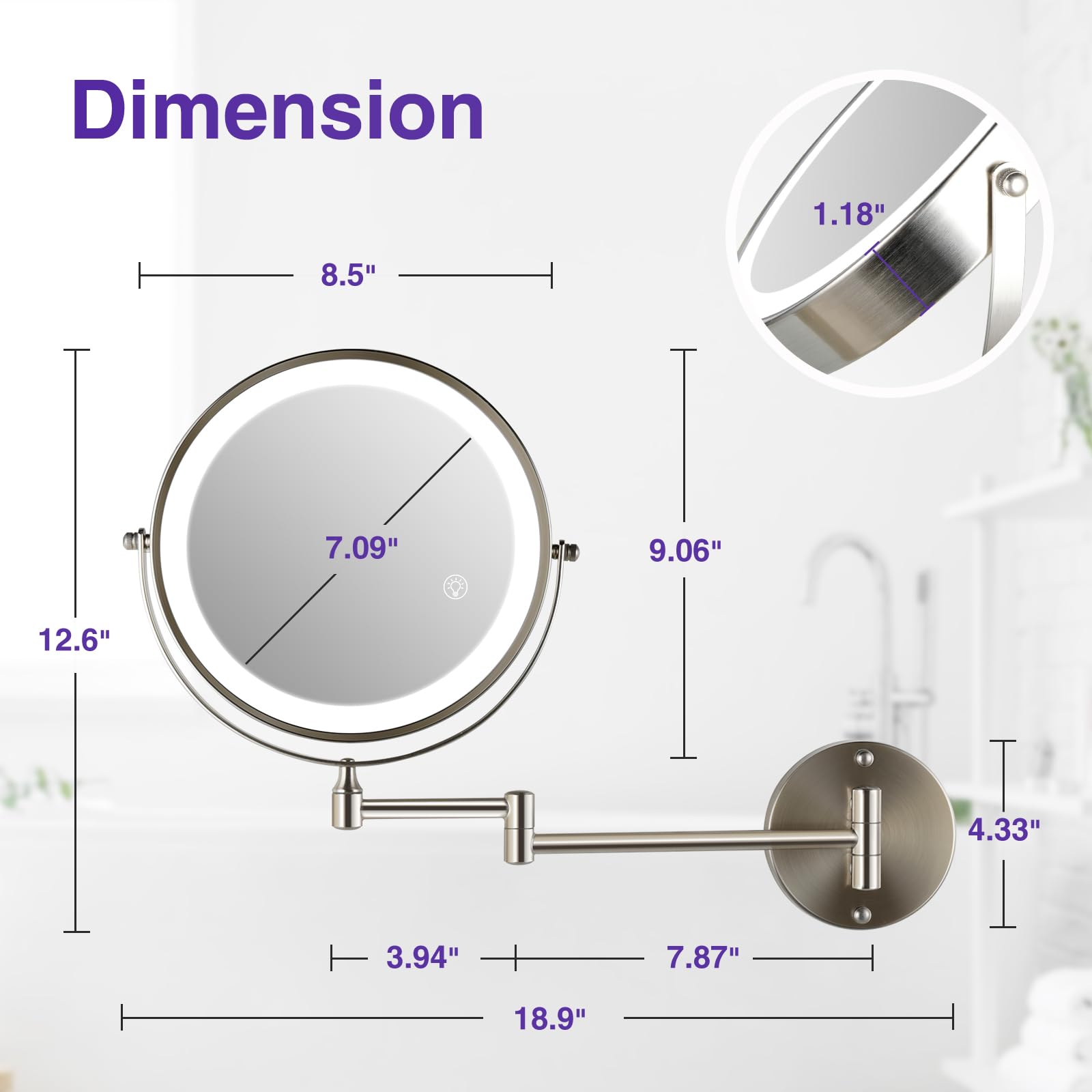 GREENFROM 360-rotation extendable arm demonstrates versatile positioning for comfortable viewing
