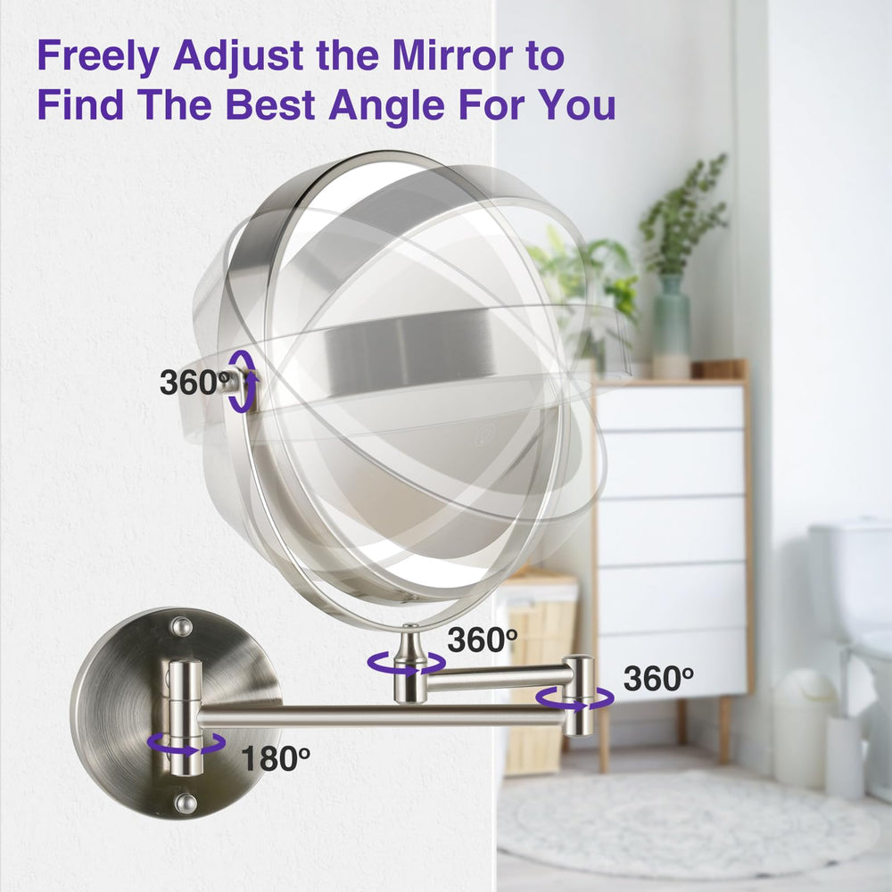 GREENFROM rechargeable battery keeps mirror cordless and ready for use