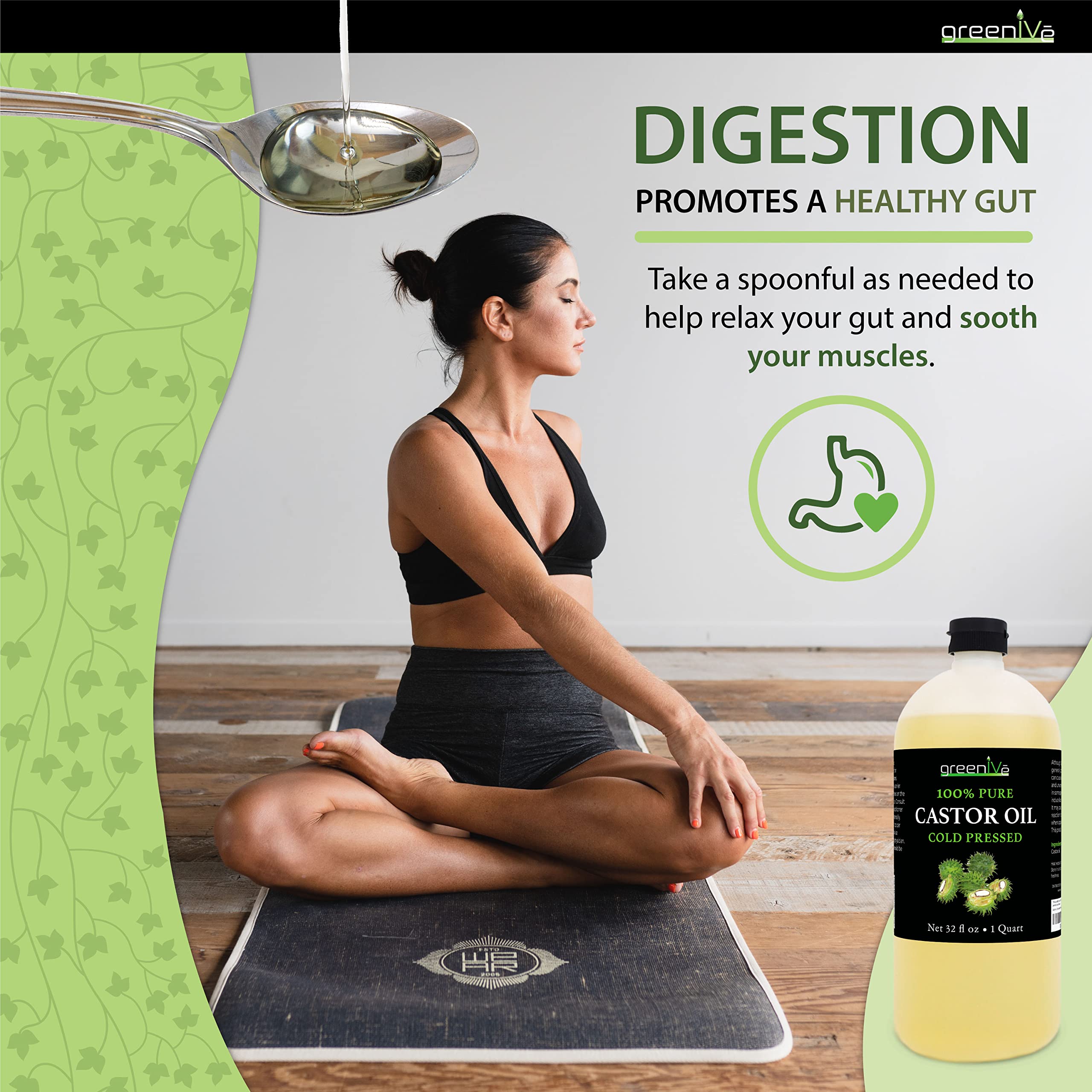 GreenIVe castor oil application on eyebrows and lashes for conditioning.