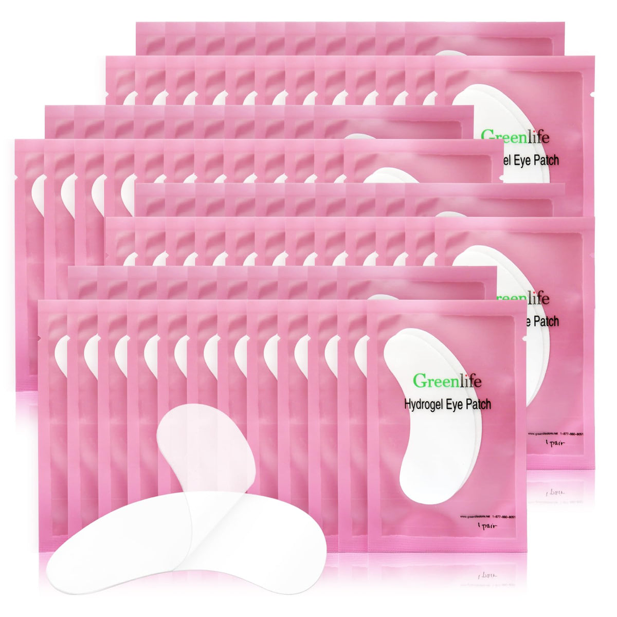 GreenLife under-eye gel pads box for professional lash extensions