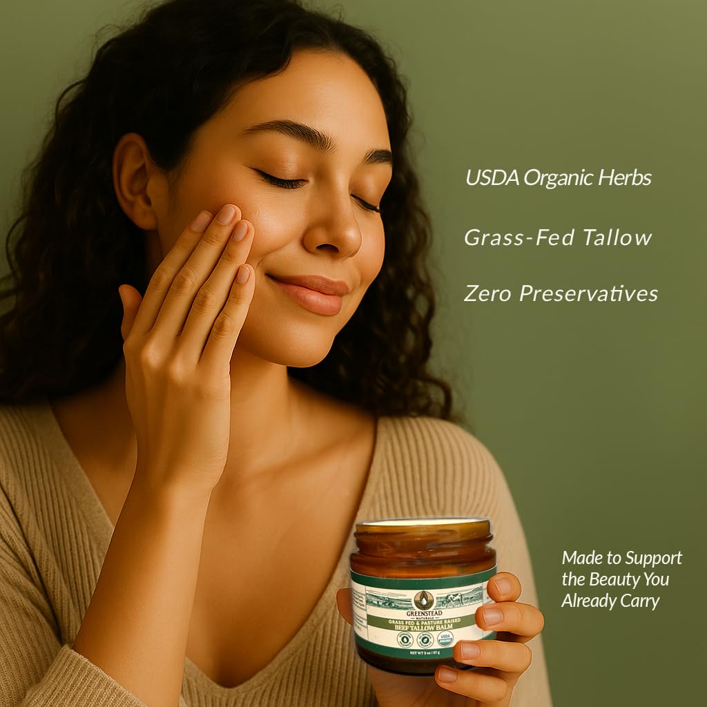 Greenstead Naturals unscented-tallow-lotion jar emphasizes clean fragrance-free skincare