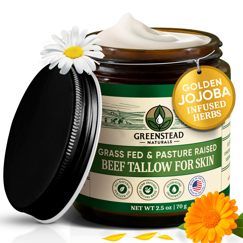 Greenstead Naturals whipped-tallow-balm texture for smoothing dry skin.
