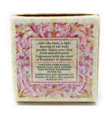 Greenwich Bay dusting powder 2-pack gift box communicates value and gift-ready presentation.