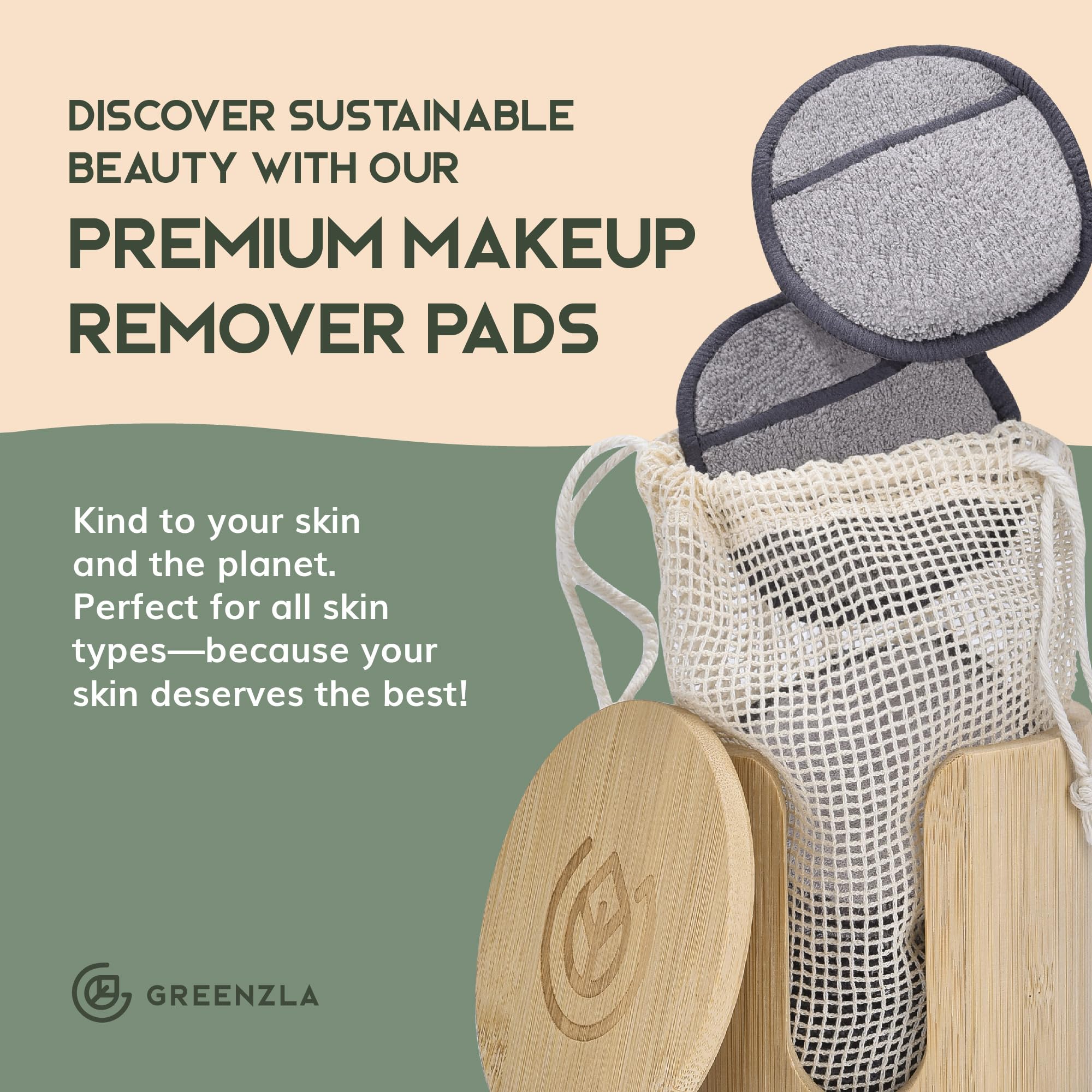 Greenzla bamboo storage holder keeping pads organized and within reach