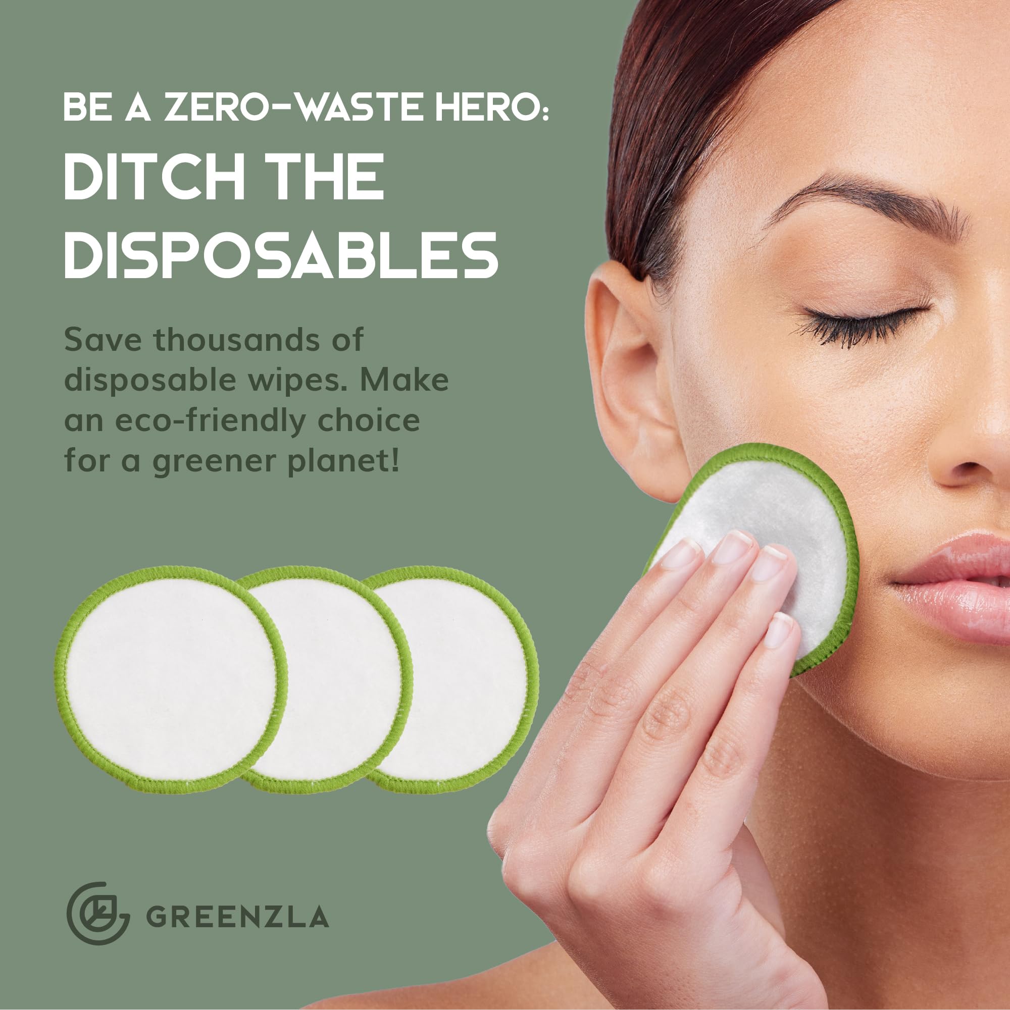 Greenzla round storage box safely stores pads between uses.