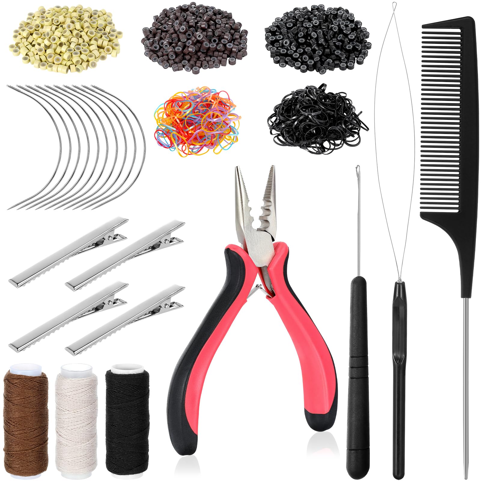 GrennMauler hair extension tools kit contents for easy setup and styling