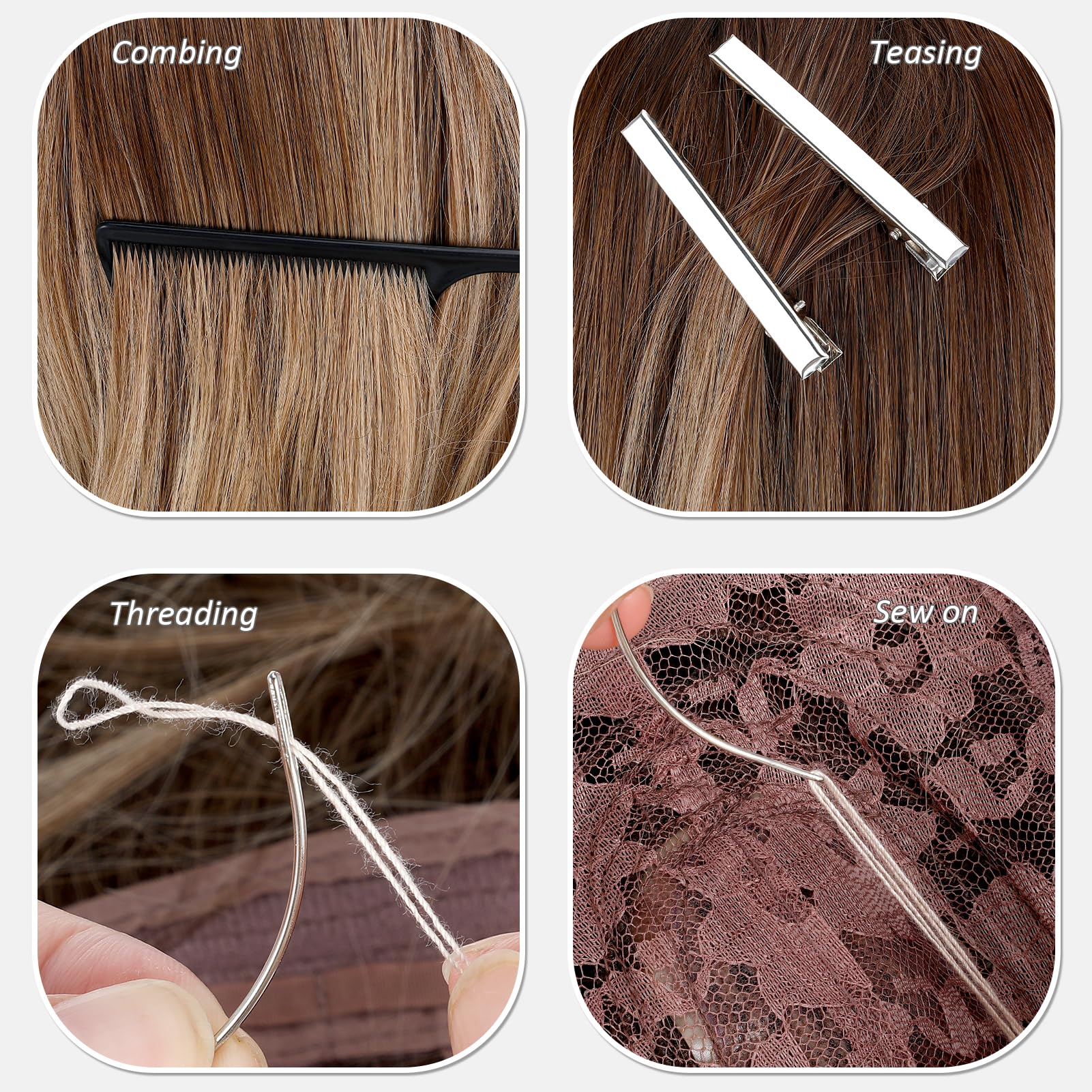 GrennMauler rat-tail comb and metal clips for precise placement