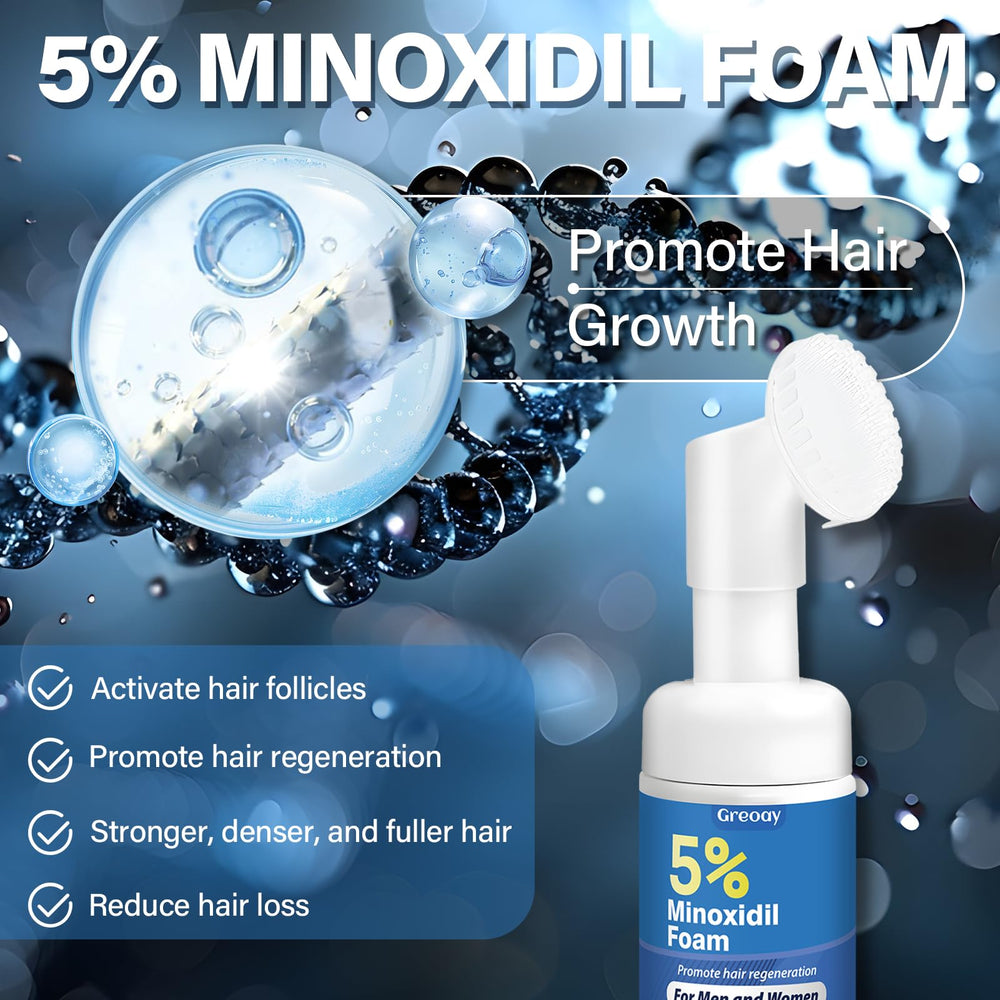 Greoay application point on scalp demonstrates targeted coverage for thinning zones