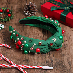 Grevosea green-red Christmas colorway headband with holiday vibe.