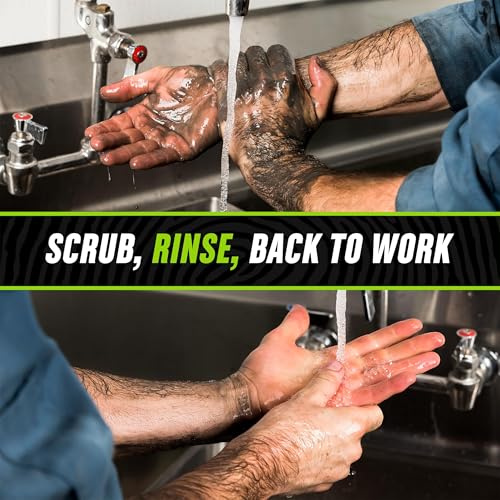 Grip Clean clay-infused pumice action lifts dirt while protecting skin during long shop shifts.