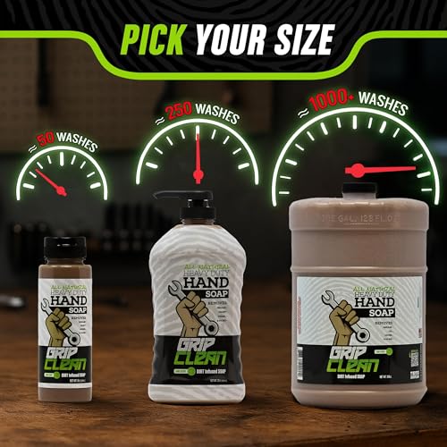 Grip Clean grease-removal action on hands indicates improved cleanliness and skin comfort.