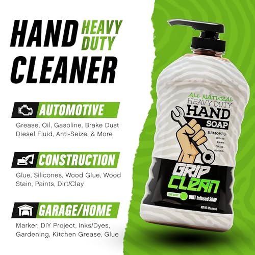 Grip Clean mechanics-scrub application close-up highlights effective dirt lifting.