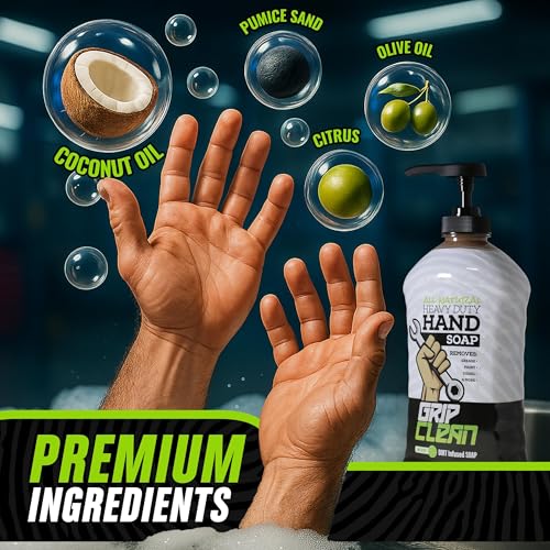 Grip Clean moisturizing formula close-up signals skin-nurturing oils.