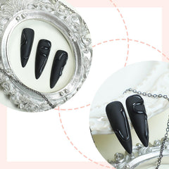 GRITOSE matte black nails with glossy finish closeup highlighting durability