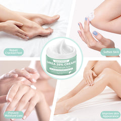 Grocerism Urea Cream 20% feet application softens rough skin on feet.
