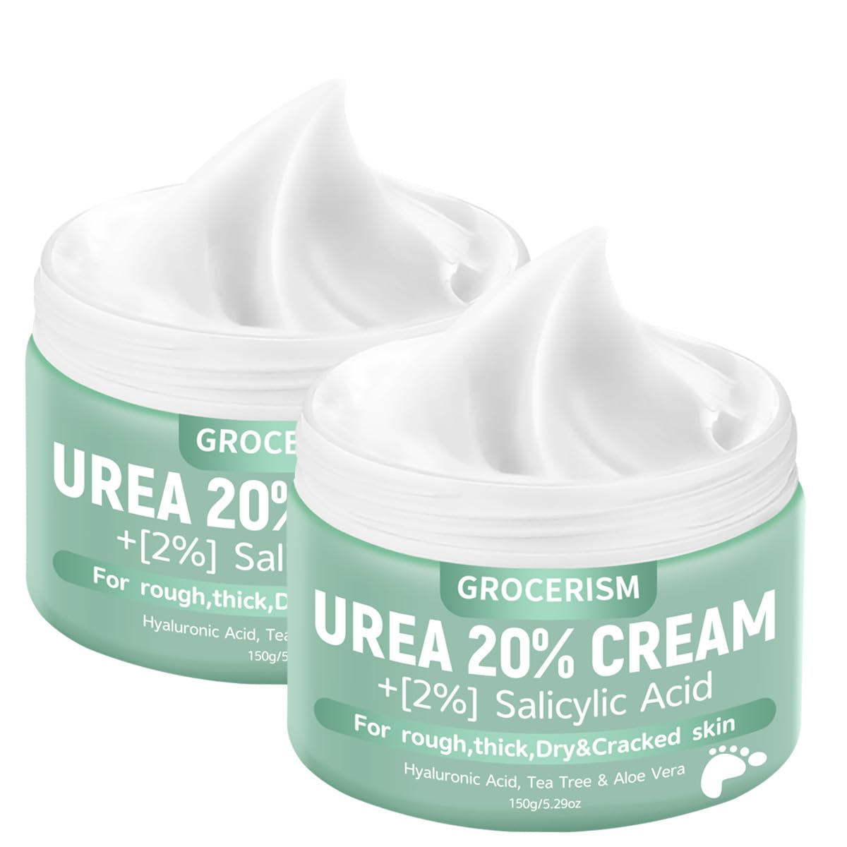 Grocerism Urea Cream 20 percent tube indicating strong exfoliation and hydration for smooth heels