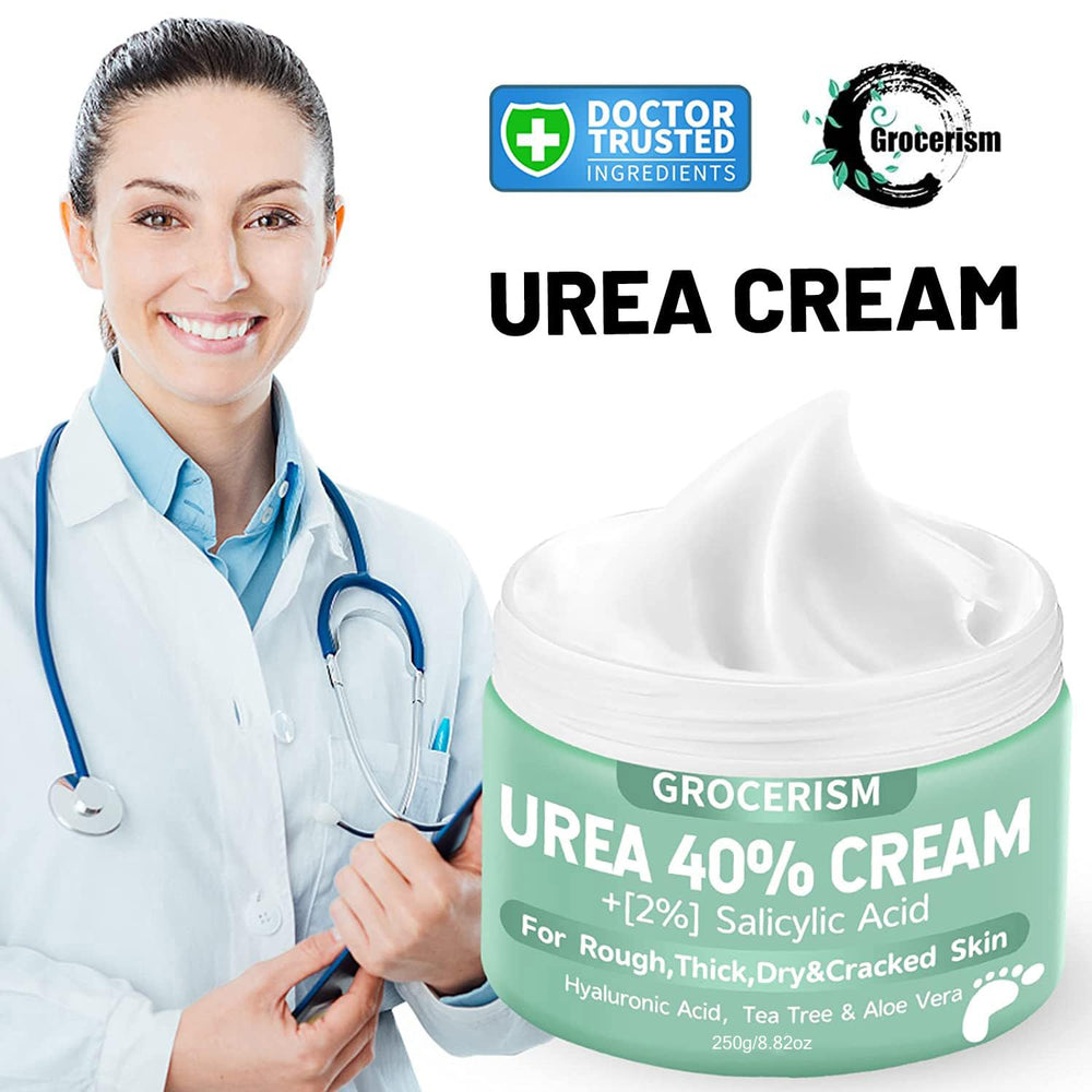 Grocerism Urea Cream exfoliation with salicylic acid for rough skin.