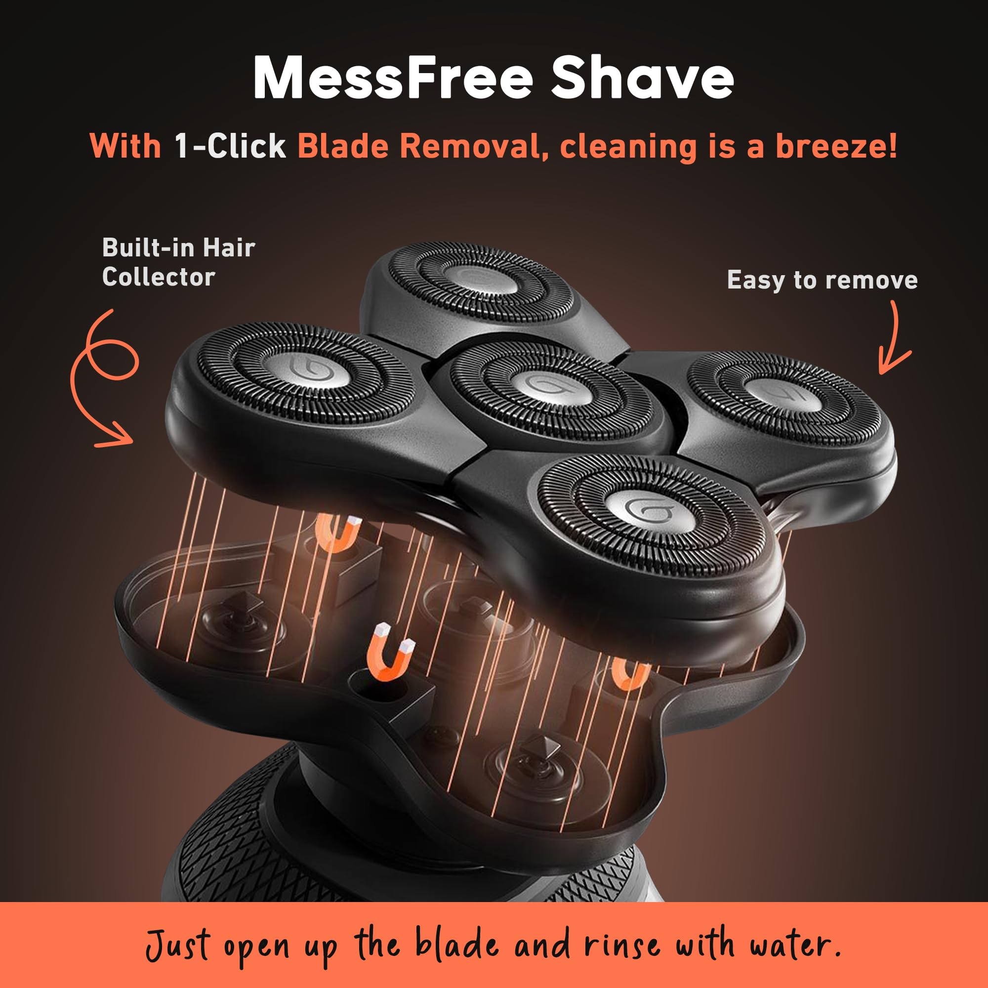 Groomie BaldiePro 3-minute shave in action suggests fast, efficient grooming routine.