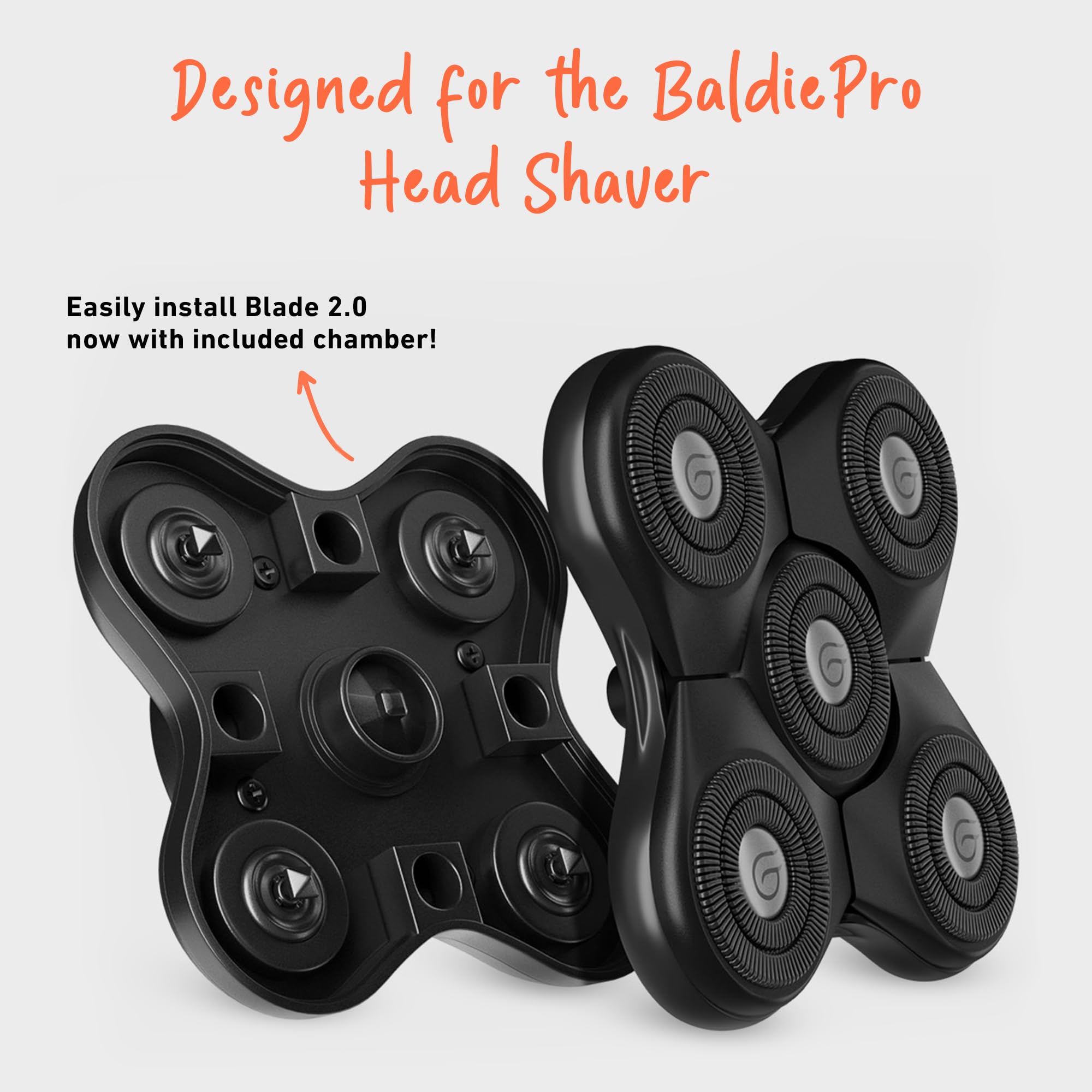 Groomie BaldiePro head shaver usage image across wet or dry shaving
