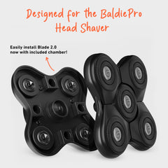 Groomie BaldiePro head shaver usage image across wet or dry shaving