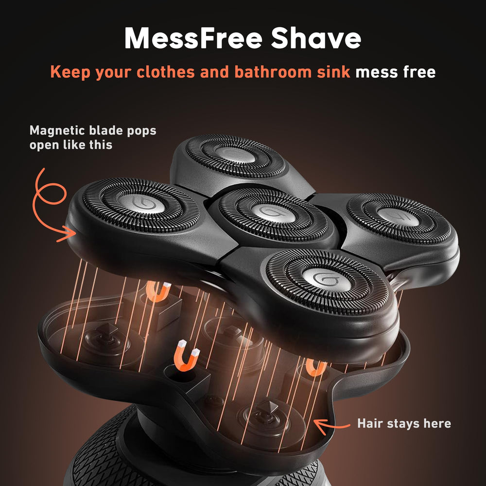 Groomie BaldiePro shaver in use on the head for efficient grooming.