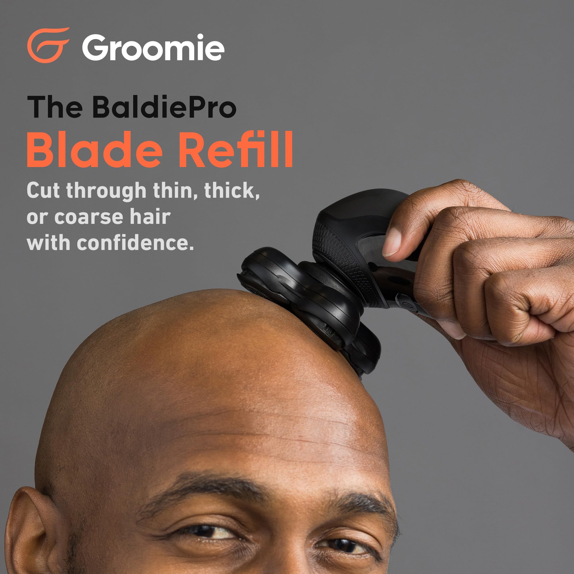Groomie BaldiePro waterproof design enables wet or dry shaving.