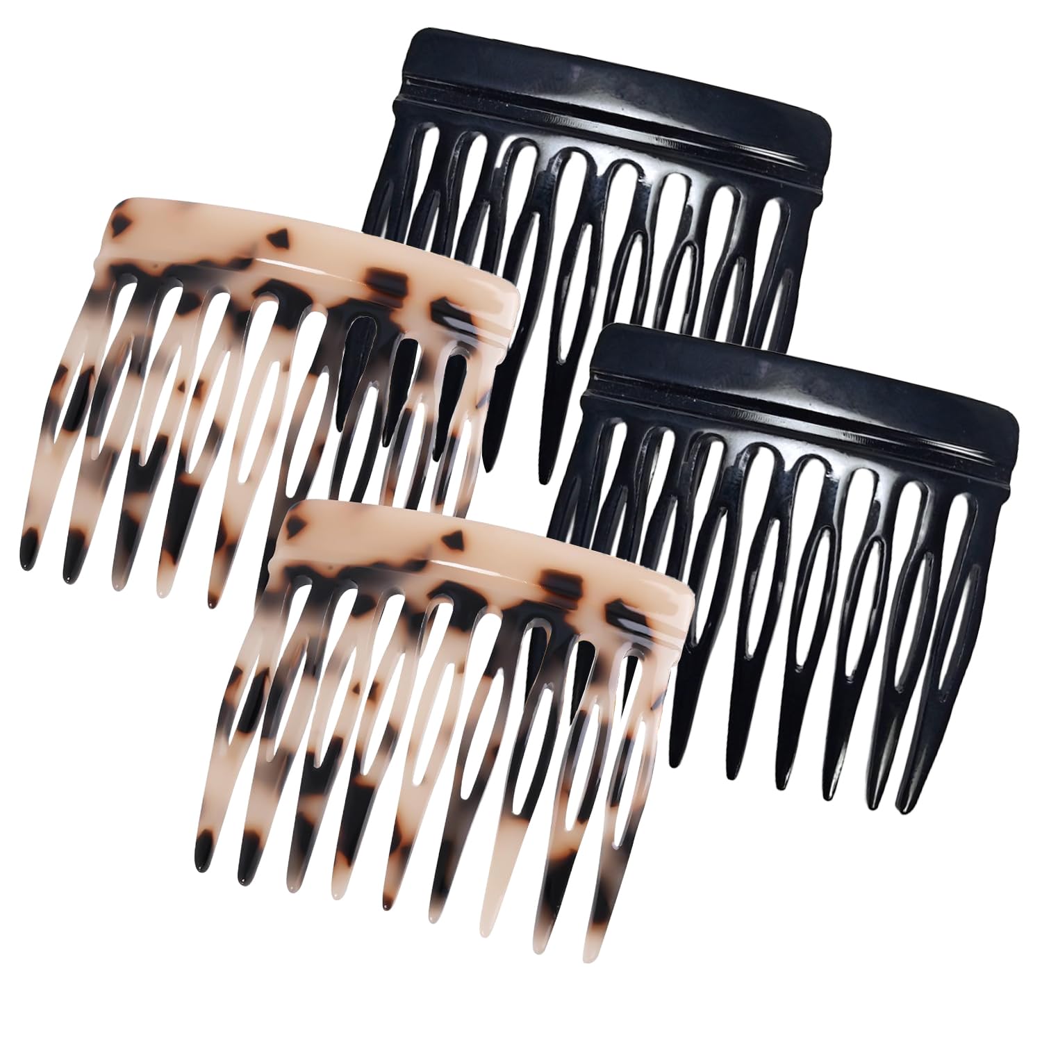 Groqrsn 4-piece small French combs side-profile view for secure all-day style