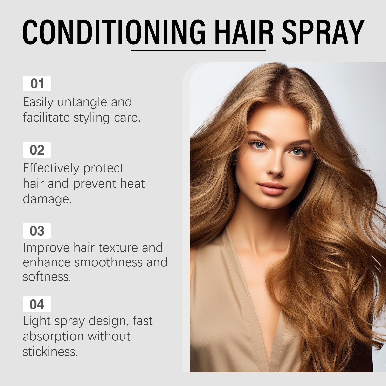 Grospe conditioner primer spray lightweight formula supports natural movement