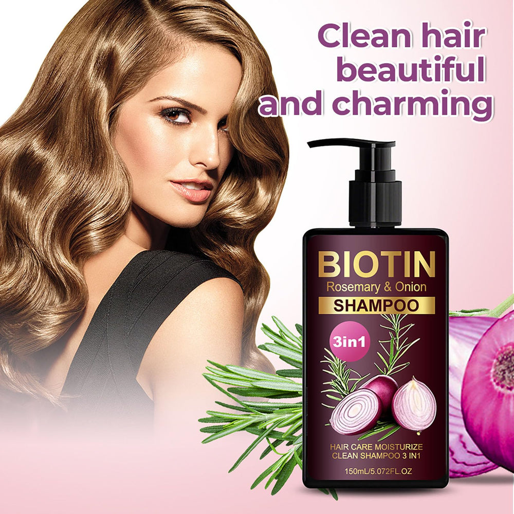Grospe Onion-Rosemary Shampoo ingredients onions, rosemary, biotin for nourished hair growth potential.