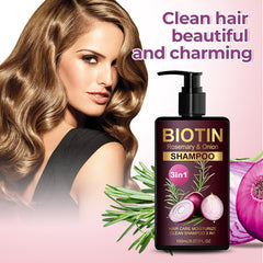 Grospe Onion-Rosemary Shampoo ingredients onions, rosemary, biotin for nourished hair growth potential.