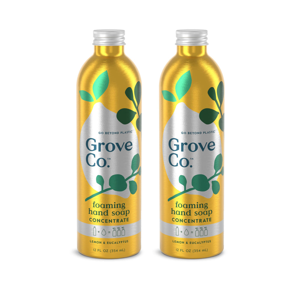 Grove Co. hydrating hand soap refill pack 2x12oz for plastic-free refills.