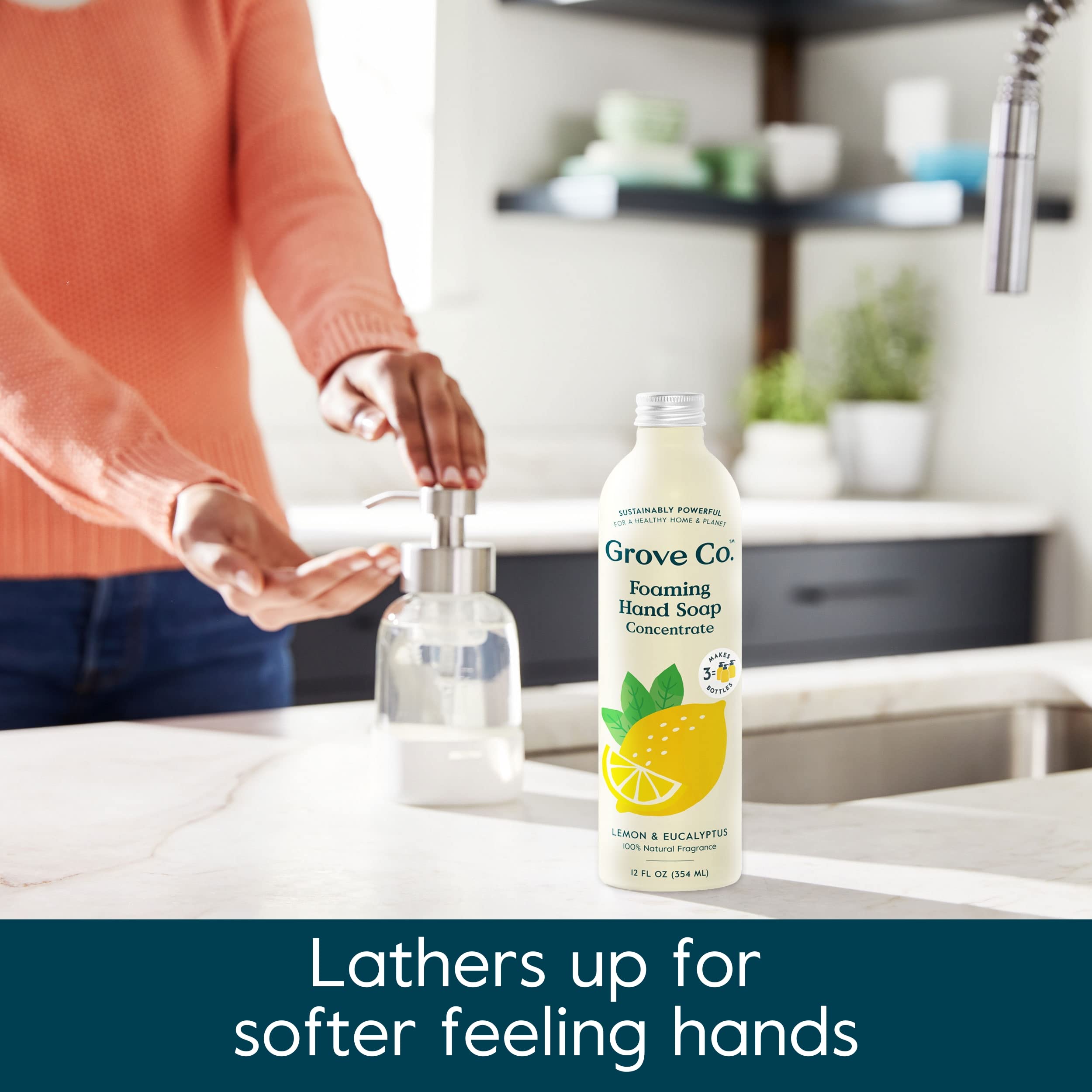Grove Co. aluminum refill packaging supports plastic-free sustainability.