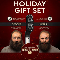 Grow Alpha beard brush visual: smooth detangling and shaping for neat beards.