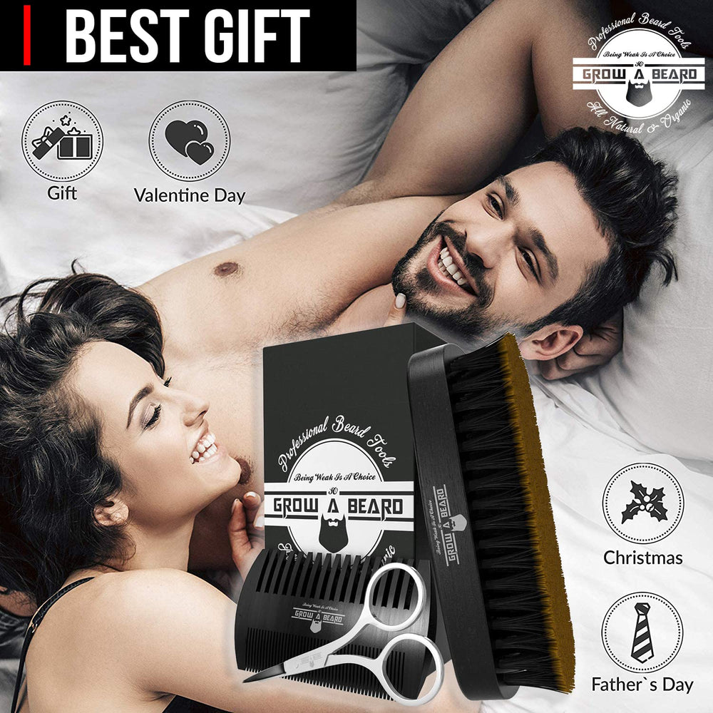 Grow Alpha Beard set gift-pack in black, ideal for gifting