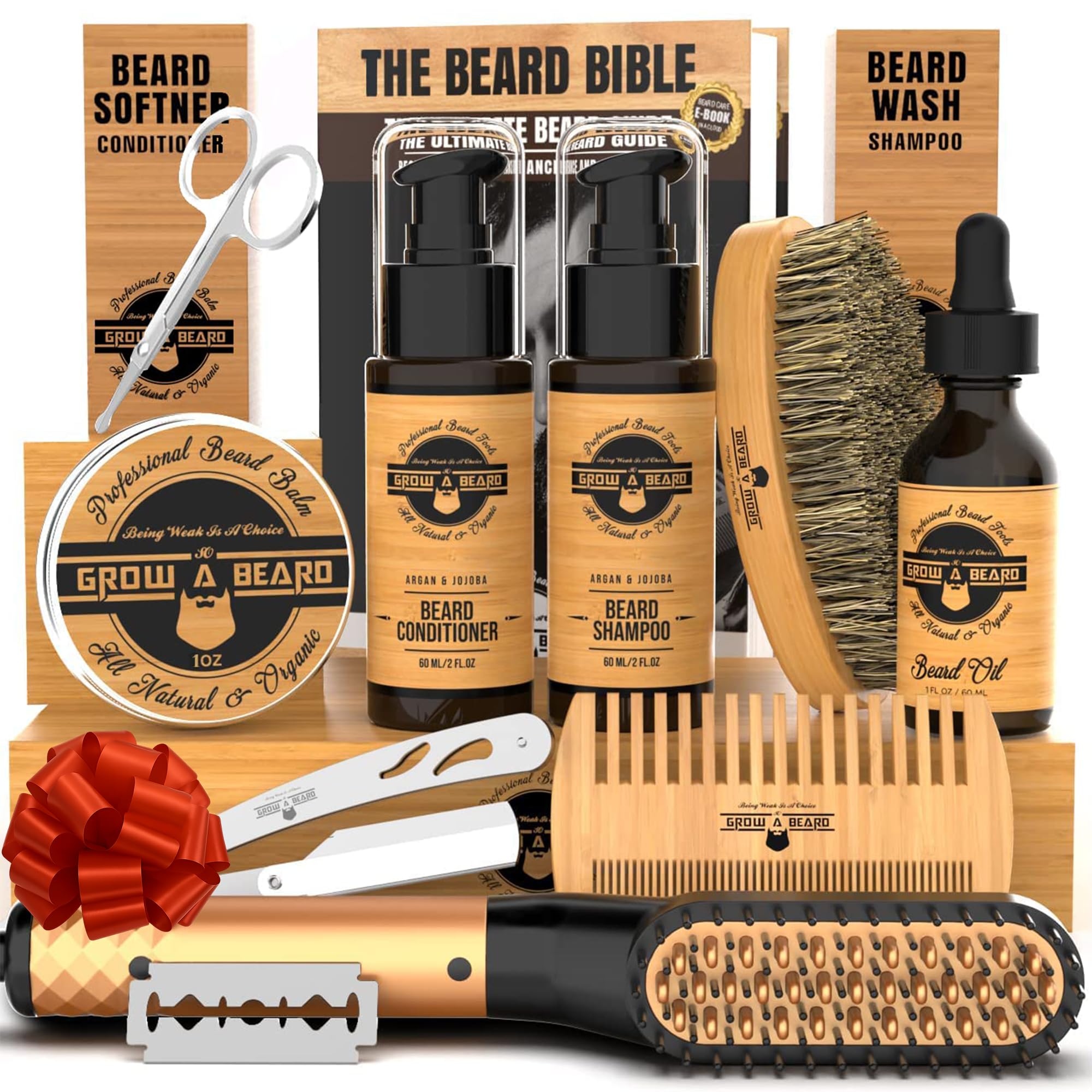 Grow Alpha Beard beard straightener gliding for smooth salon-quality styling.
